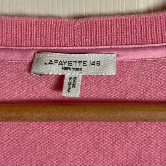 Lafayette 148 New York Vibrant Pink 100% Cashmere Two Piece Cardigan S - Picture 8 of 10